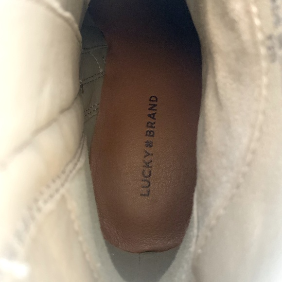 Lucky Brand Waltz Tan Suede Leather Side Zip Wedge Ankle Booties Sz 9 & 10 NWT - Picture 6 of 13